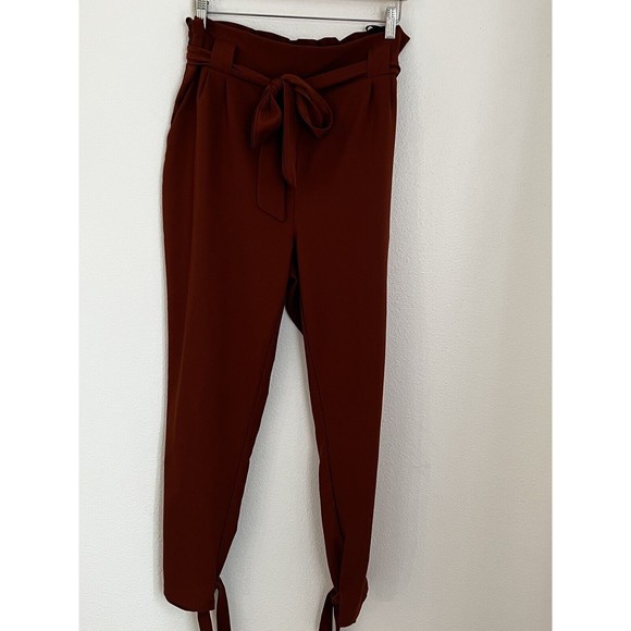 Grace Karin Rust Orange Pants Size 2XL Joggers Ankle Ties Pull On Career Office - Picture 1 of 7